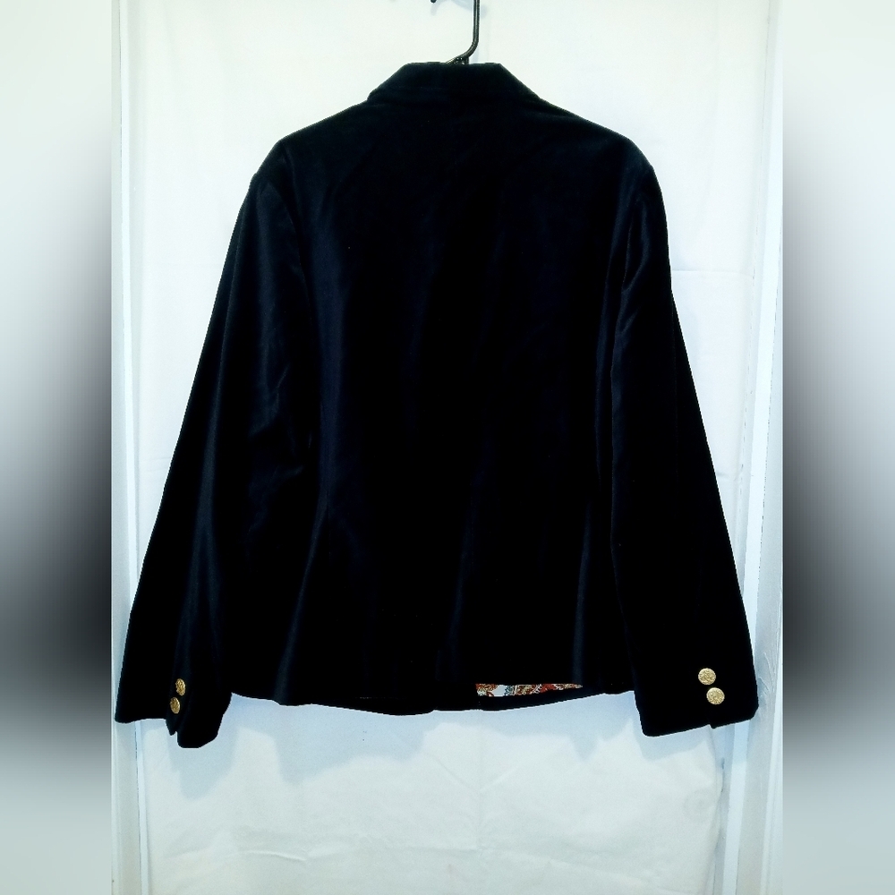 Old Navy Black Velvet  Blazer with Gold Buttons - Picture 2 of 4